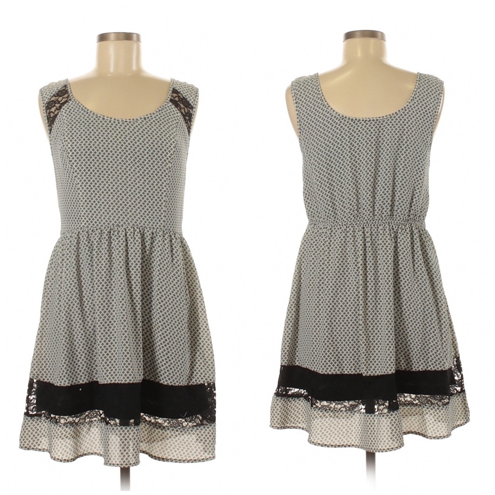 Casual Mini Dress Bar III Del Mar Eggnog Polka Dot